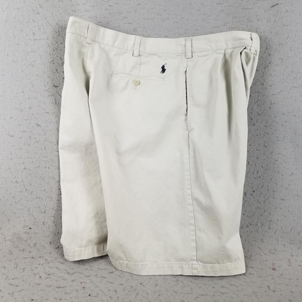 Polo Ralph Lauren Shorts Mens 42 Khaki Pleated Chino Classic Fit Pony Logo - Picture 6 of 16